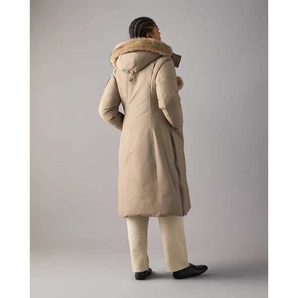 Moose Knuckles Original Stirling Long Down Parka in Ashen and Bronze | Coats | Luxury Shoes 