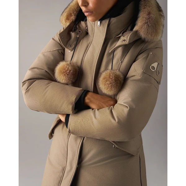 Moose Knuckles Original Stirling Long Down Parka in Ashen and Bronze | Coats | Luxury Shoes 