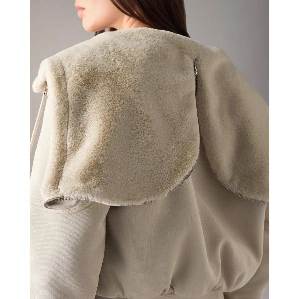 Moose Knuckles Oro Bunny Reversible Hoodie in Alabaster | Hoodies | Luxury Shoes 