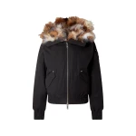 Moose Knuckles Pioneer Down & Fur Bomber in Black | Luxury Shoes 