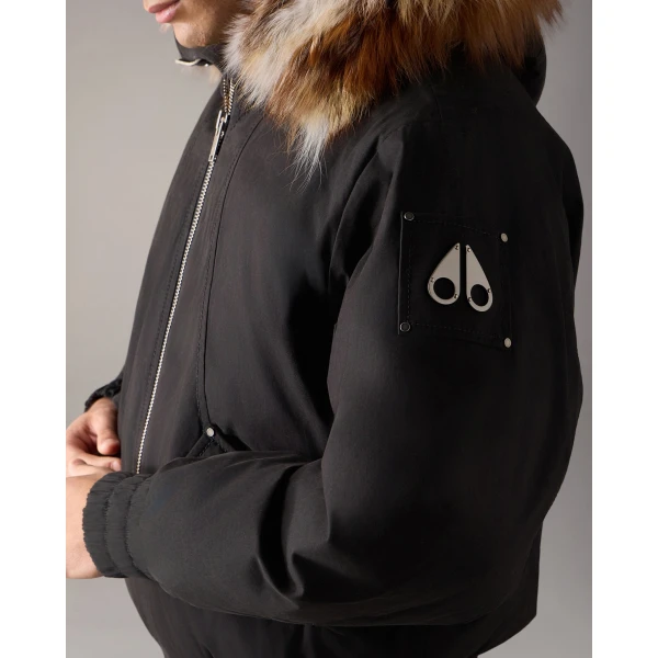 Moose Knuckles Pioneer Down & Fur Bomber in Black | Men Jackets | Luxury Shoes 