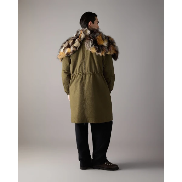 Moose Knuckles Pioneer Fur & Down Parka in Combat | Men Coats | Luxury Shoes 