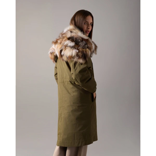 Moose Knuckles Pioneer Fur & Down Parka in Combat | Coats | Luxury Shoes 