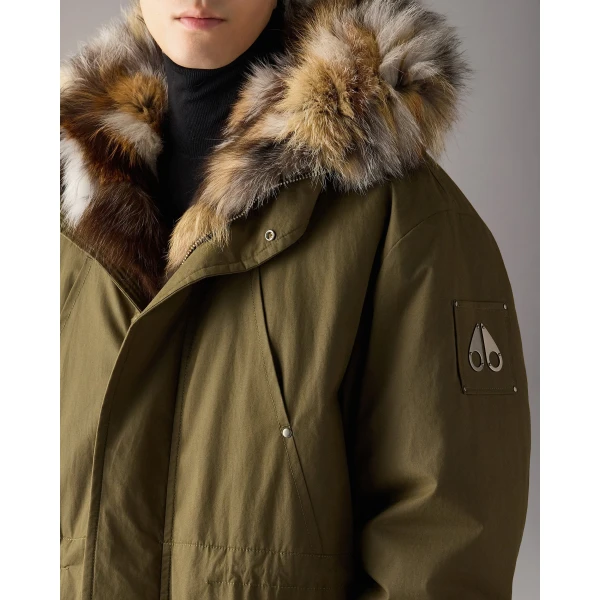 Moose Knuckles Pioneer Fur & Down Parka in Combat | Men Coats | Luxury Shoes 
