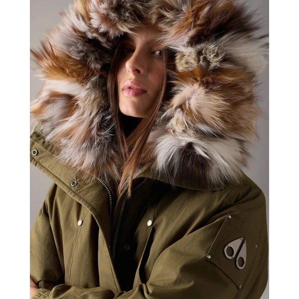 Moose Knuckles Pioneer Fur & Down Parka in Combat | Coats | Luxury Shoes 