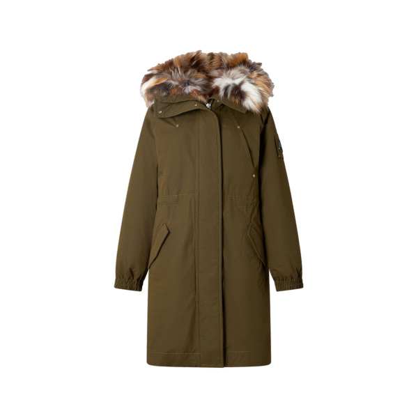 Moose Knuckles Pioneer Fur & Down Parka in Combat | Luxury Shoes 