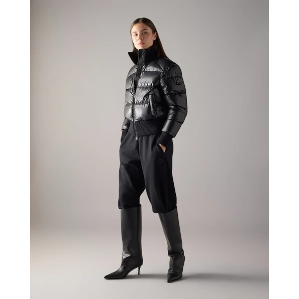Moose Knuckles Queens Down Bomber in Black | Jackets | Luxury Shoes 