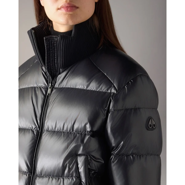 Moose Knuckles Queens Down Bomber in Black | Jackets | Luxury Shoes 