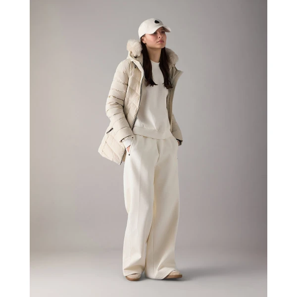 Moose Knuckles Roselawn Down Jacket in Alabaster | Jackets | Luxury Shoes 