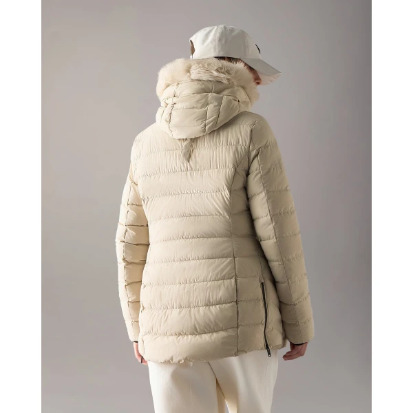 Moose Knuckles Roselawn Down Jacket in Alabaster | Jackets | Luxury Shoes 