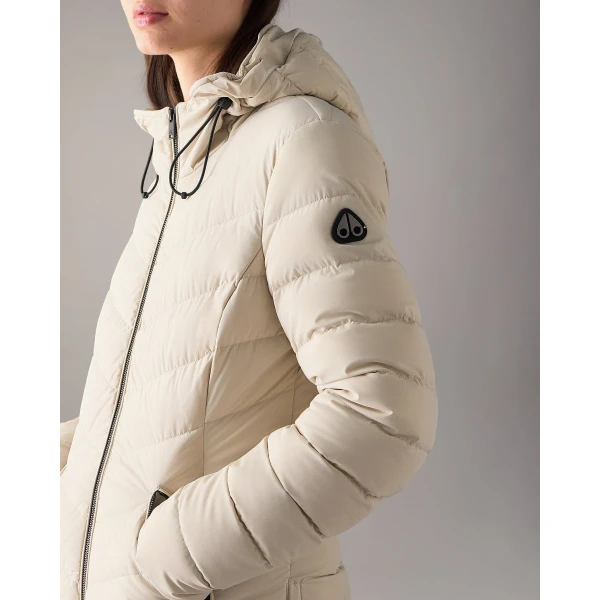 Moose Knuckles Roselawn Down Jacket in Alabaster | Jackets | Luxury Shoes 