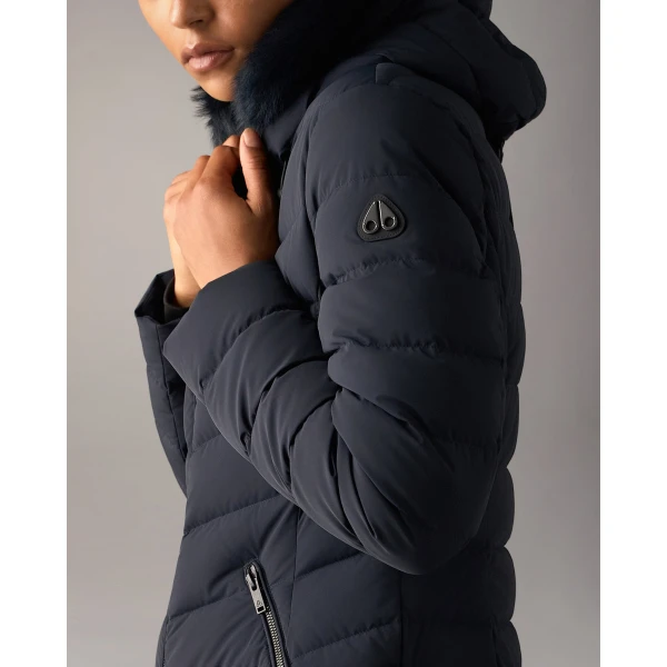 Moose Knuckles Roselawn Down Jacket in Navy | Jackets | Luxury Shoes 