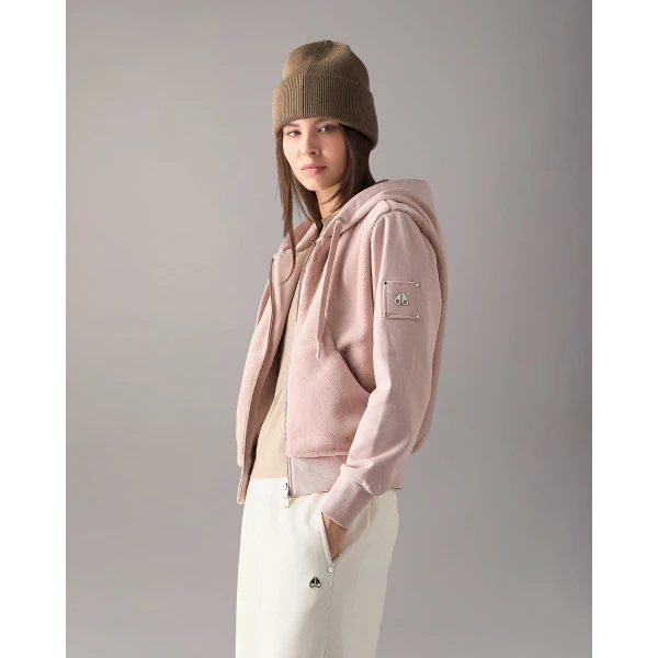 Moose Knuckles Roslyn Bunny Hoodie in Rosewood | Hoodies | Luxury Shoes 