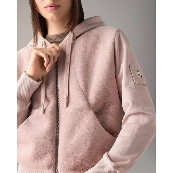 Moose Knuckles Roslyn Bunny Hoodie in Rosewood | Hoodies | Luxury Shoes 