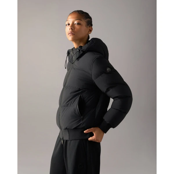 Moose Knuckles Soho Down Bomber in Black | Jackets | Luxury Shoes 