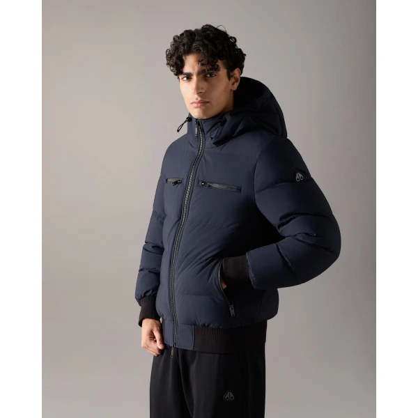 Moose Knuckles Soho Down Bomber in Navy | Men Jackets | Luxury Shoes 