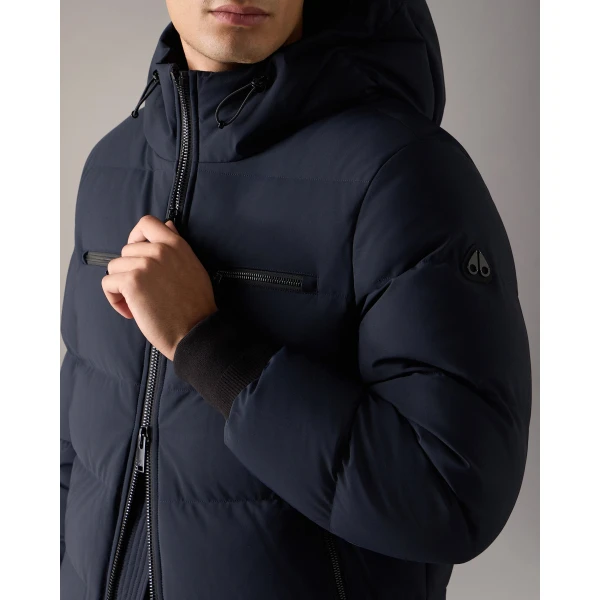 Moose Knuckles Soho Down Bomber in Navy | Men Jackets | Luxury Shoes 