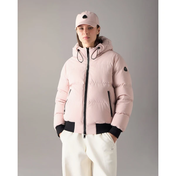 Moose Knuckles Soho Down Bomber in Rosewood | Jackets | Luxury Shoes 