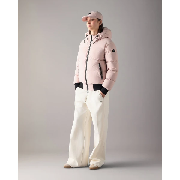 Moose Knuckles Soho Down Bomber in Rosewood | Jackets | Luxury Shoes 