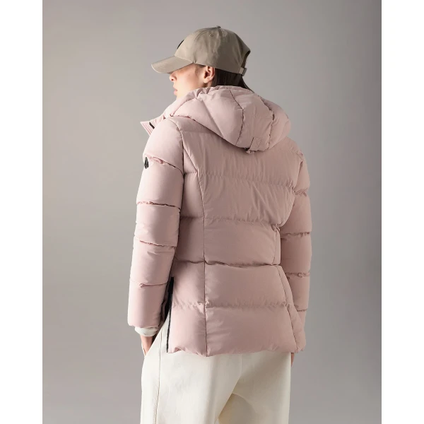 Moose Knuckles Soho Down Bomber in Rosewood | Jackets | Luxury Shoes 