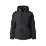 Moose Knuckles Tegan Belted 3Q Down Parka in Black | Luxury Shoes 