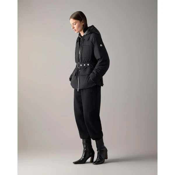 Moose Knuckles Tegan Belted 3Q Down Parka in Black | Coats | Luxury Shoes 