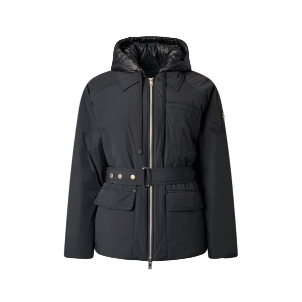 Moose Knuckles Tegan Belted 3Q Down Parka in Black | Luxury Shoes 
