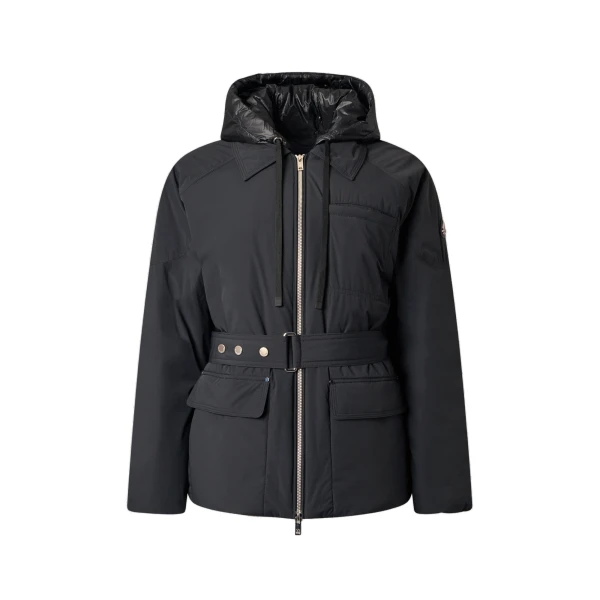 Moose Knuckles Tegan Belted 3Q Down Parka in Black | Luxury Shoes 