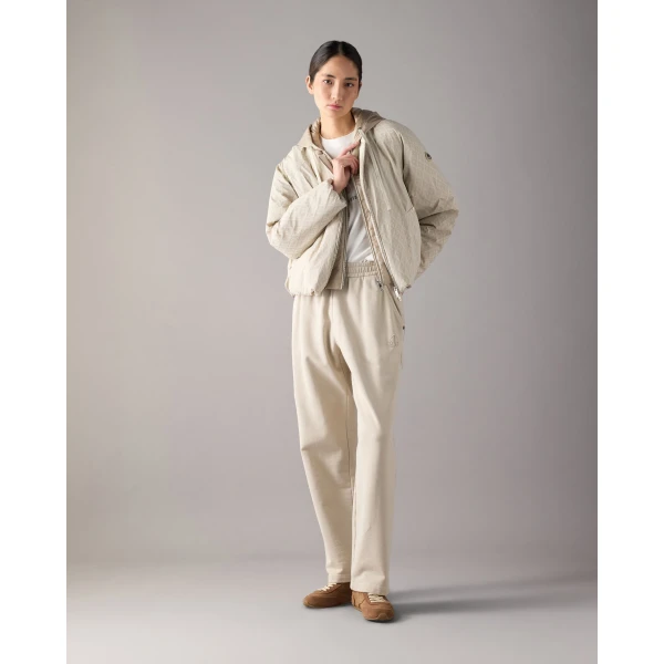 Moose Knuckles Tegan Down Bomber Jacket in Alabaster Monogram | Jackets | Luxury Shoes 