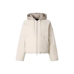 Moose Knuckles Tegan Down Bomber Jacket in Alabaster | Luxury Shoes 