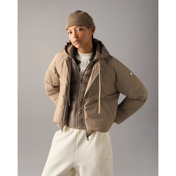 Moose Knuckles Tegan Down Bomber Jacket in Ashen | Jackets | Luxury Shoes 