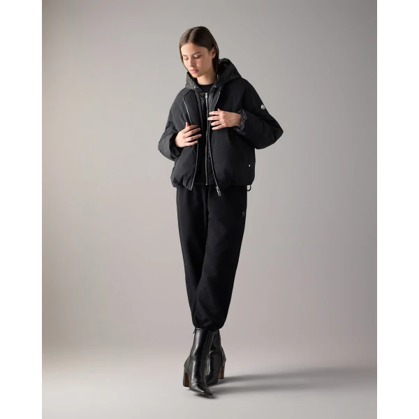 Moose Knuckles Tegan Down Bomber Jacket in Black | Jackets | Luxury Shoes 