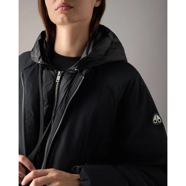 Moose Knuckles Tegan Down Bomber Jacket in Black | Jackets | Luxury Shoes 