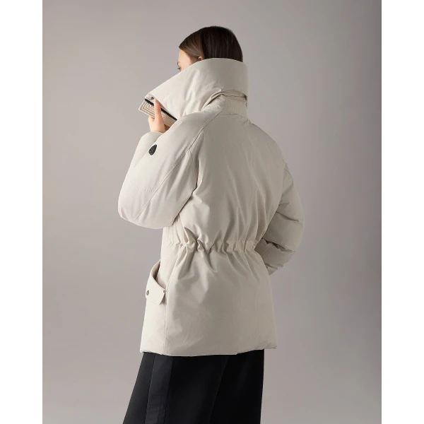 Moose Knuckles West-Ed 3Q Down Jacket in Alabaster | Jackets | Luxury Shoes 