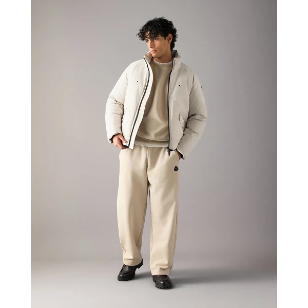 Moose Knuckles West-Ed Down Trucker Jacket in Alabaster | Men Jackets | Luxury Shoes 