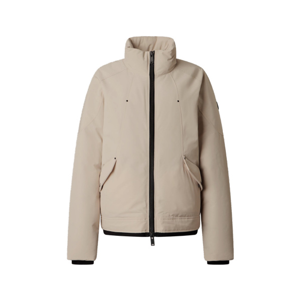 Moose Knuckles West-Ed Down Trucker Jacket in Alabaster | Luxury Shoes 
