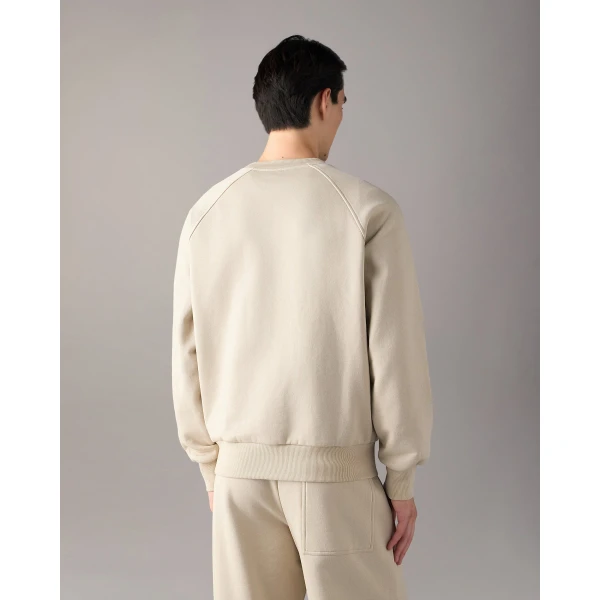 Moose Knuckles YUL Crewneck Sweatshirt in Alabaster | Sweatshirts | Luxury Shoes 