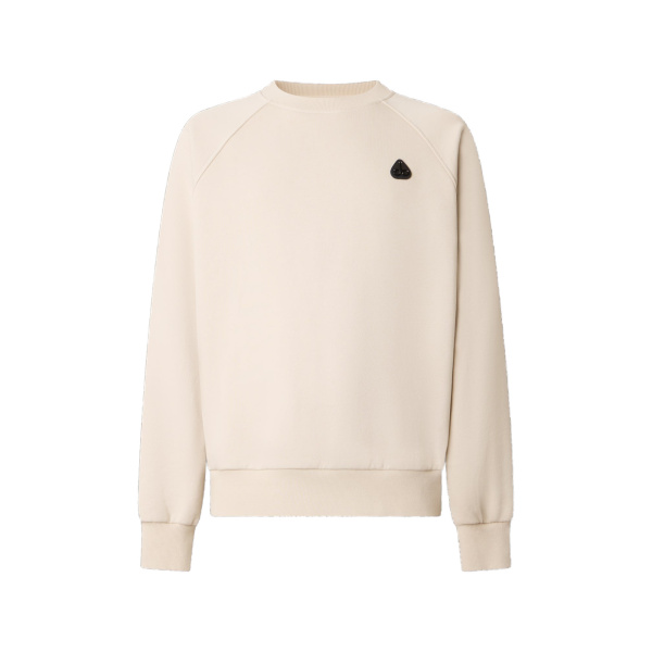 Moose Knuckles YUL Crewneck Sweatshirt in Alabaster | Luxury Shoes 