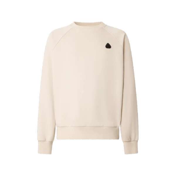 Moose Knuckles YUL Crewneck Sweatshirt in Alabaster | Luxury Shoes 