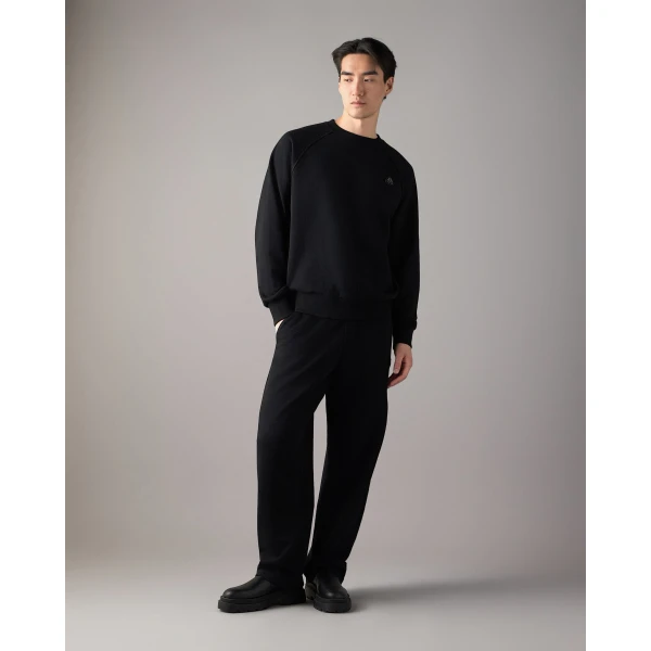 Moose Knuckles YUL Crewneck Sweatshirt in Black | Sweatshirts | Luxury Shoes 