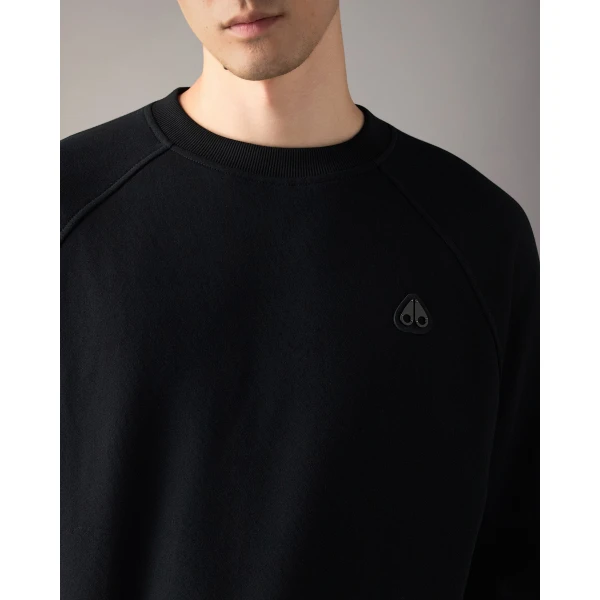 Moose Knuckles YUL Crewneck Sweatshirt in Black | Sweatshirts | Luxury Shoes 