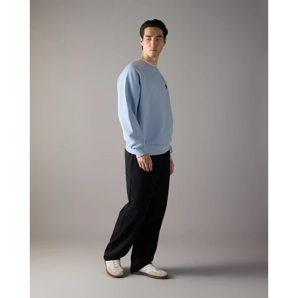 Moose Knuckles YUL Crewneck Sweatshirt in Blue Ice | Sweatshirts | Luxury Shoes 