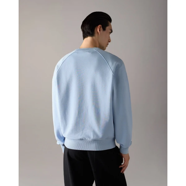Moose Knuckles YUL Crewneck Sweatshirt in Blue Ice | Sweatshirts | Luxury Shoes 