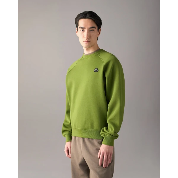 Moose Knuckles YUL Crewneck Sweatshirt in Clover | Sweatshirts | Luxury Shoes 