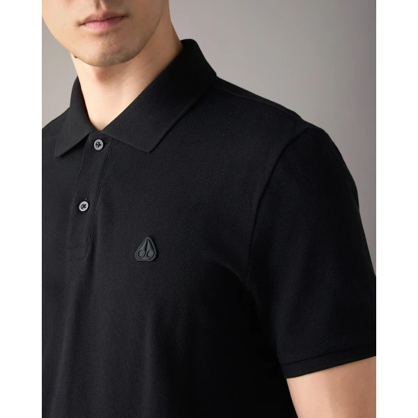Moose Knuckles YUL Polo in Black | T-shirts & vests | Luxury Shoes 