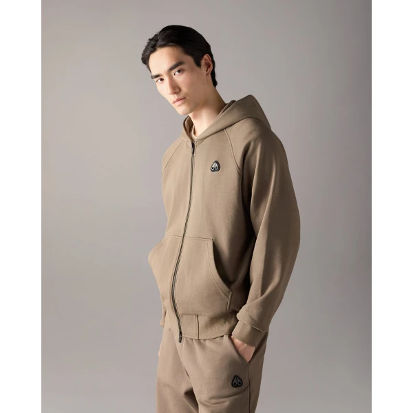 Moose Knuckles YUL Zip-Up Hoodie in Ashen | Sweatshirts | Luxury Shoes 