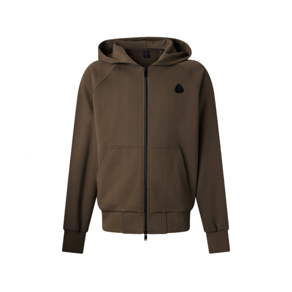 Moose Knuckles YUL Zip-Up Hoodie in Ashen | Luxury Shoes 