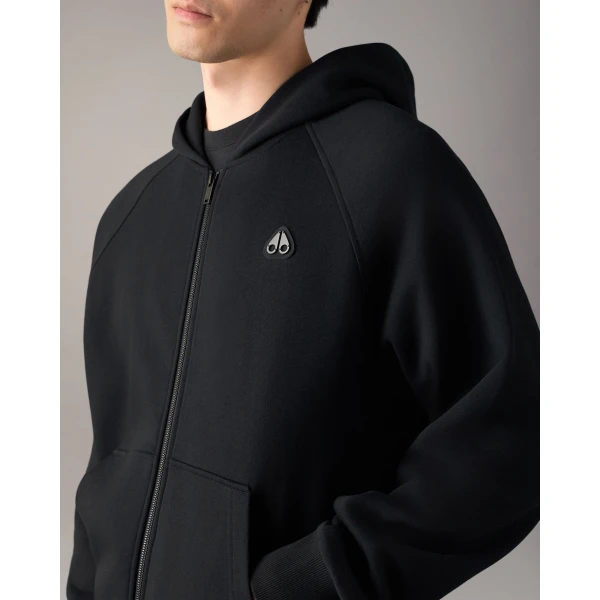 Moose Knuckles YUL Zip-Up Hoodie in Black | Sweatshirts | Luxury Shoes 