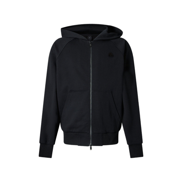 Moose Knuckles YUL Zip-Up Hoodie in Black | Luxury Shoes 