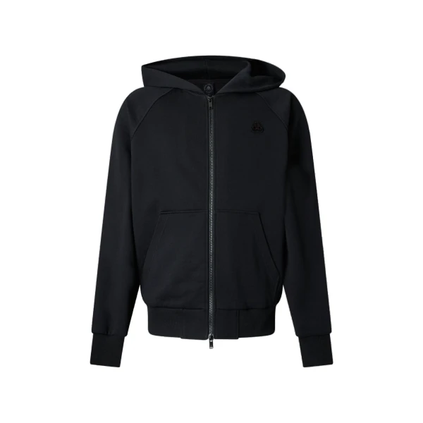 Moose Knuckles YUL Zip-Up Hoodie in Black | Luxury Shoes 